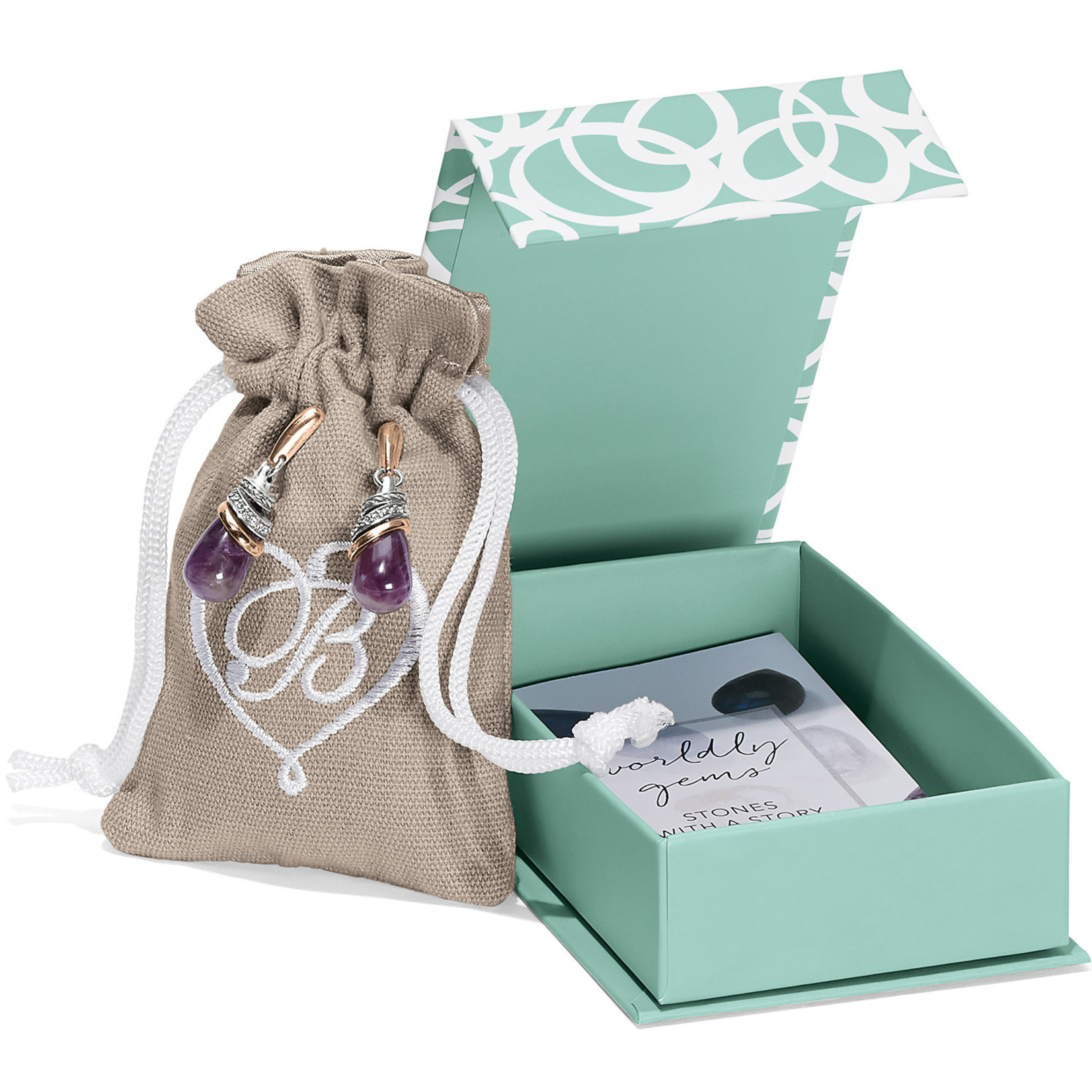 Brighton Neptune's Rings Amethyst Teardrop Earrings