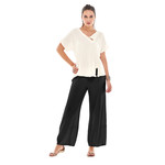Savannah Pants w/ Loose Legs/ Tucked Hemline in Black