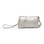 Jen & Co Riley Vegan Leather Double-Sided Wristlet/Crossbody - Light Gold (LGD)