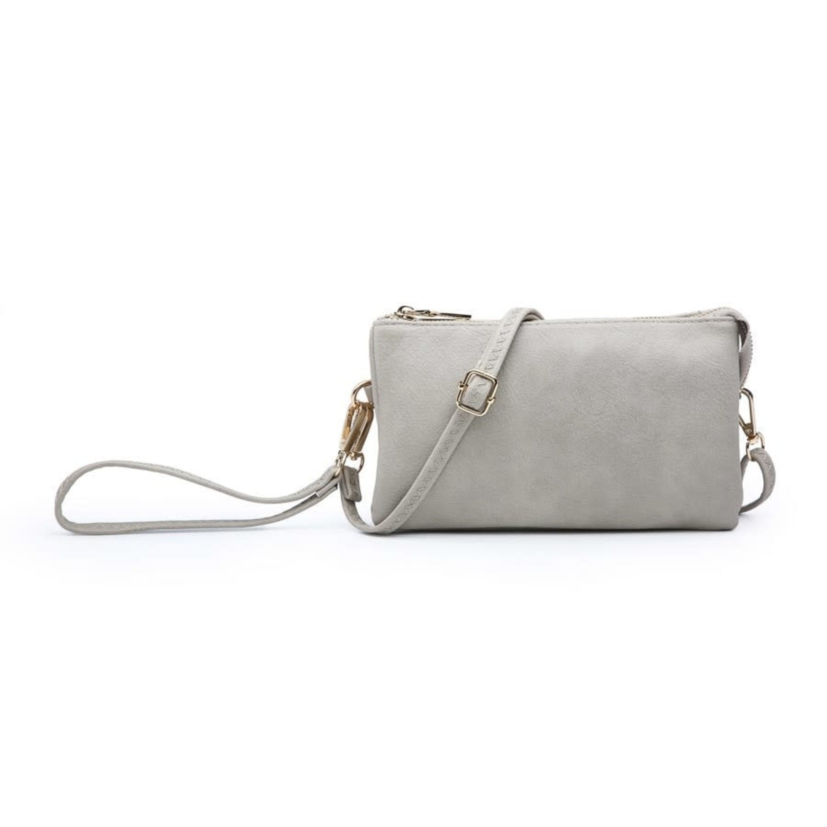 Jen & Co Riley Vegan Leather Double-Sided Wristlet/Crossbody - Lt Grey (LGY)