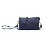 Jen & Co Riley Vegan Leather Double-Sided Wristlet/Crossbody - Navy (NV)