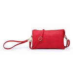 Jen & Co Riley Vegan Leather Double-Sided Wristlet/Crossbody - Red (RD)