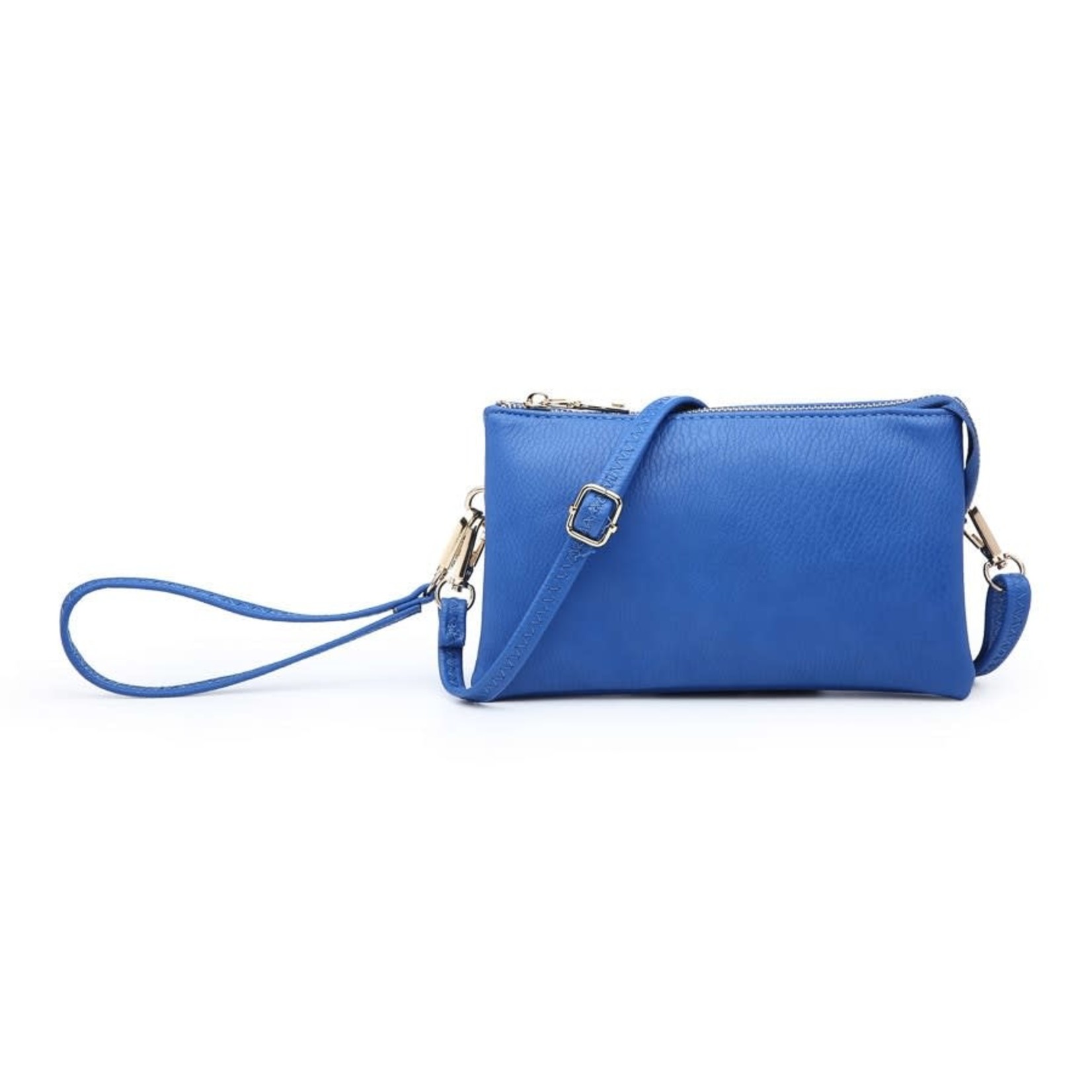 Jen & Co Riley Vegan Leather Double-Sided Wristlet/Crossbody - Royal Blue (RBL)