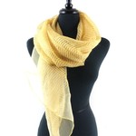 Pretty Persuasions Solstice Mustard Solid Sheer Ribbed Scarf