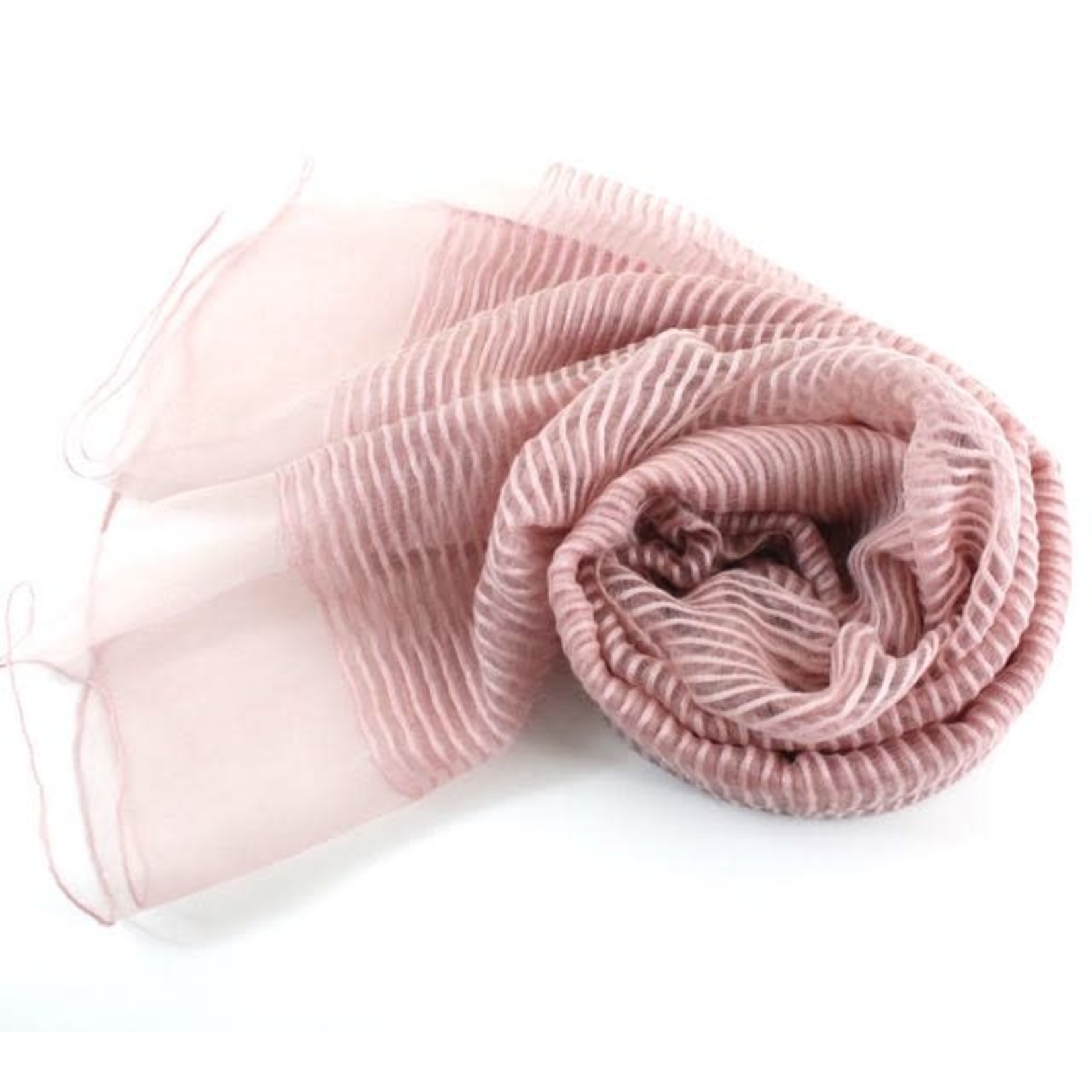 Pretty Persuasions Solstice Pink Solid Sheer Ribbed Scarf
