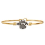 Paw Print Bangle Bracelet in Brass/Regular