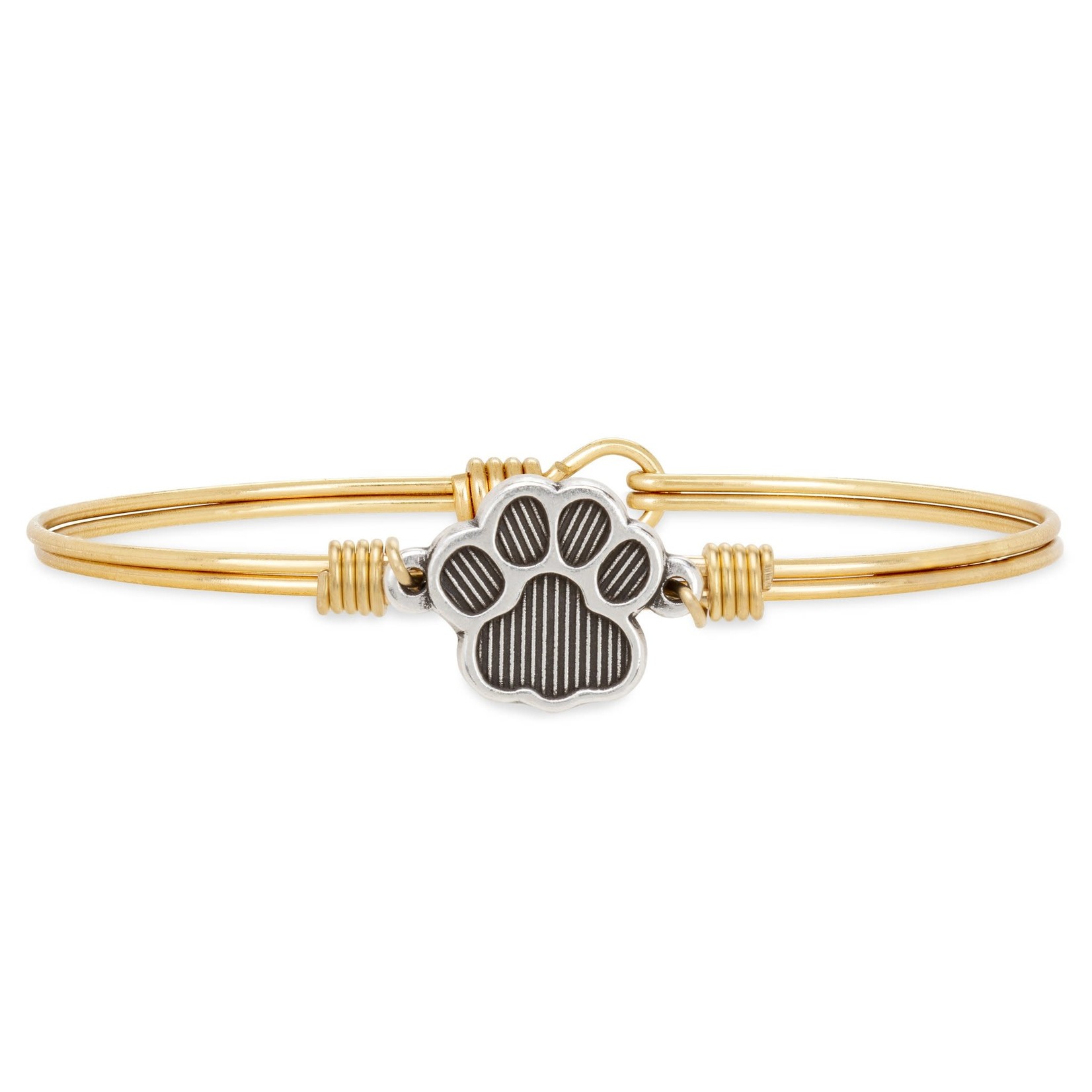 Paw Print Bangle Bracelet in Brass/Regular