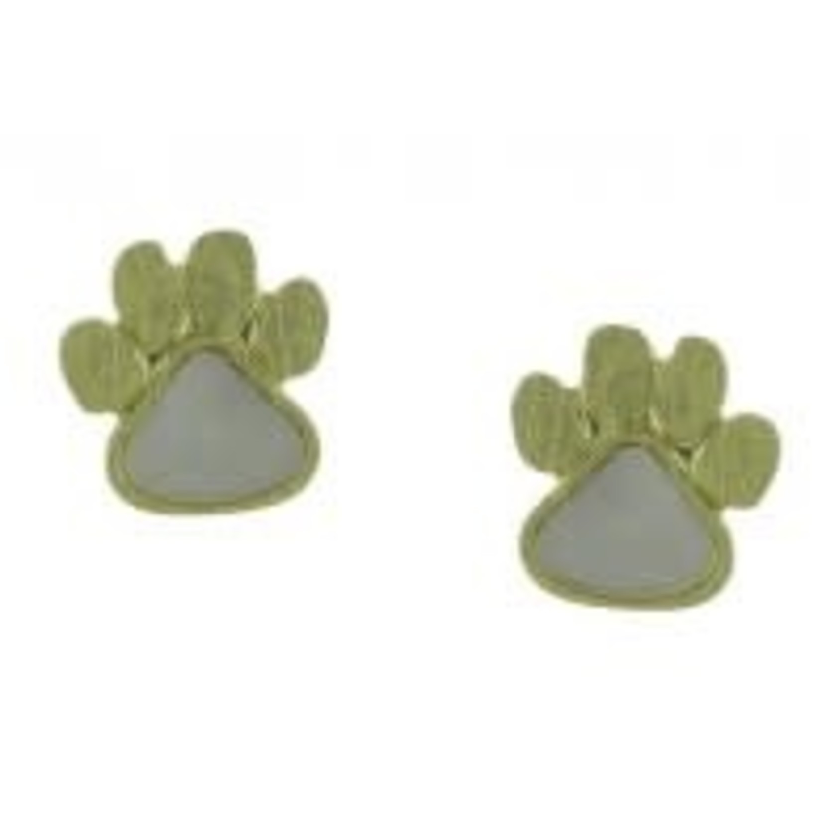 Dog Paw Post Earrings in Gold
