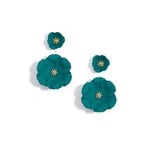 Zenzii Flower Power Convertible Drop Earrings in Teal