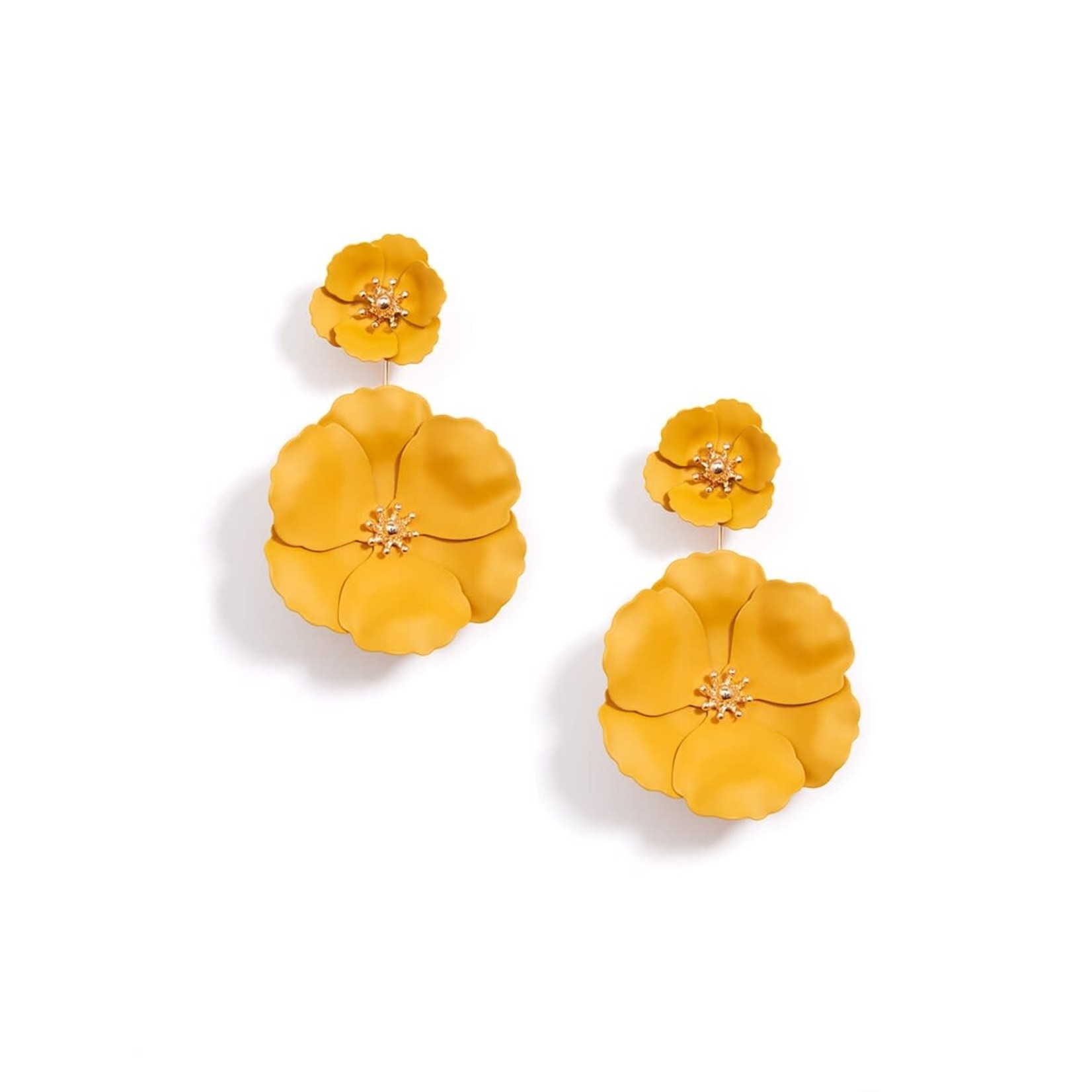 Zenzii Flower Power Honey Metal Convertible Earrings w/18K Gold