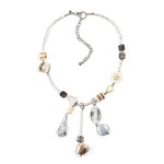 Calypso Shell/Quartz/Metal Short Y Cluster Necklace