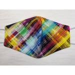 Multi-color Plaid Face Mask - 3 Ply Fabric w/Filter
