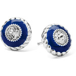 Brighton Halo Eclipse Post Earrings Silver-Blue