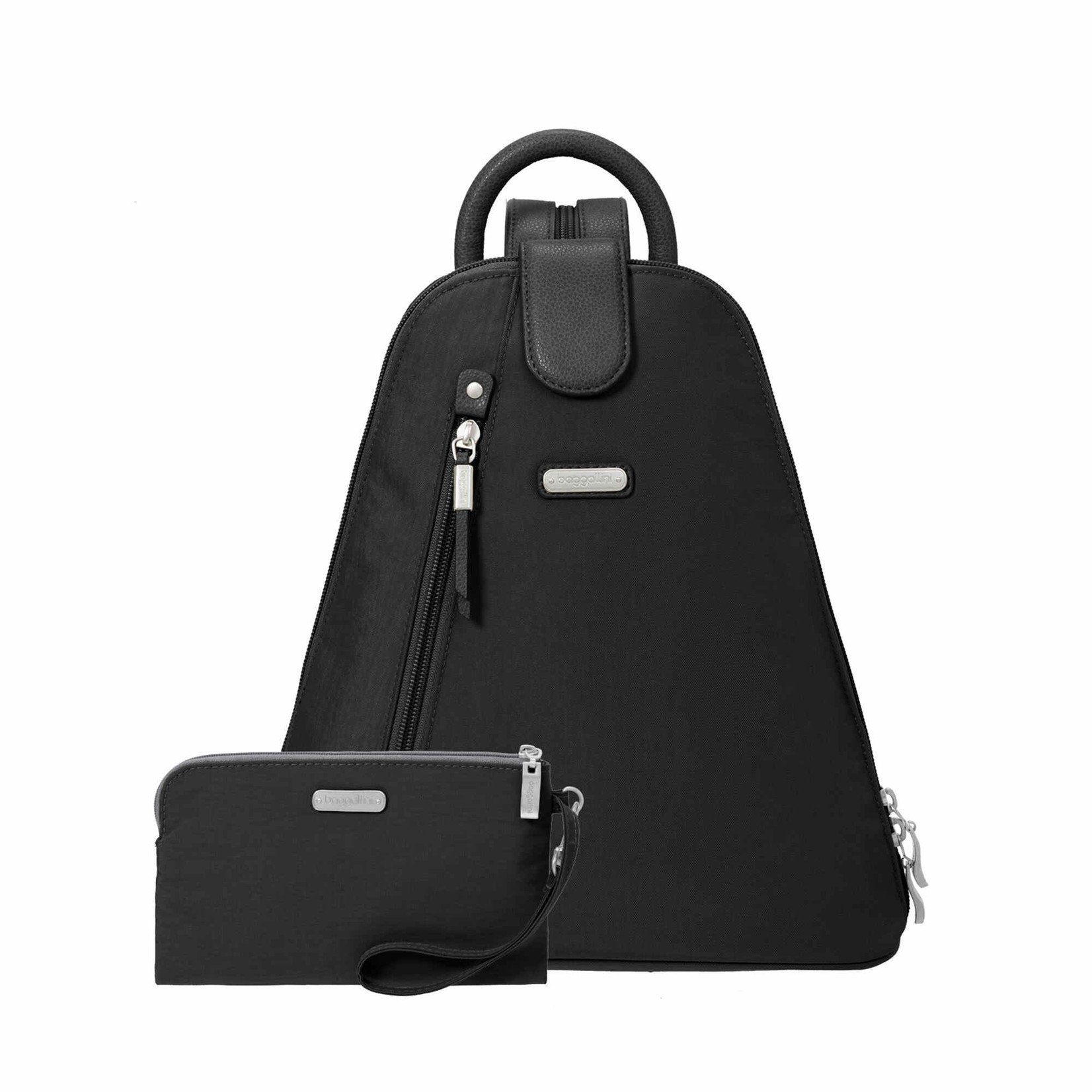 Metro Backpack with RFID Wristlet in Black