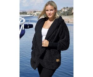 nordic beach hooded plush cardigan