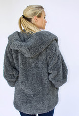 nordic beach hooded plush cardigan