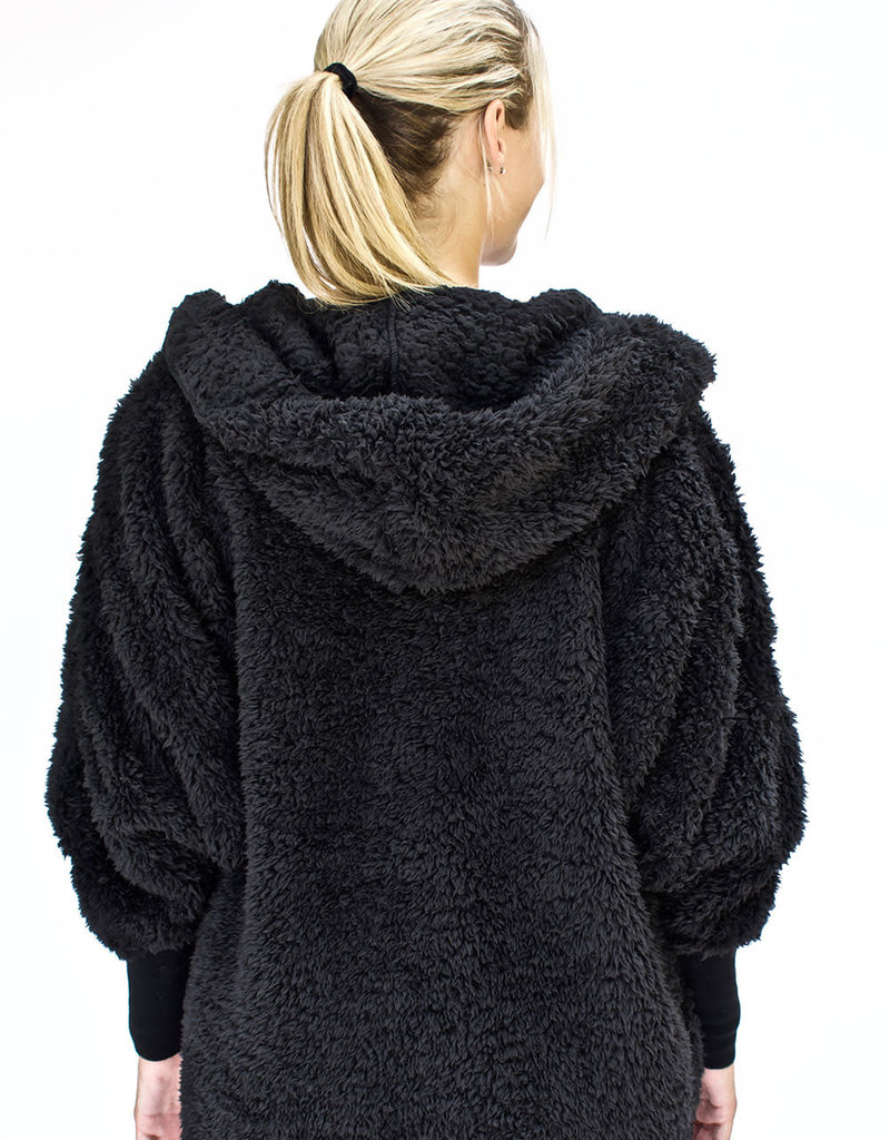 nordic beach hooded plush cardigan