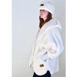 Nordic Beach Fuzzy Fleece Hooded Cardigan in Nordic Snow