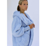 Nordic Beach Fuzzy Fleece Hooded Cardigan in Cashmere Blue