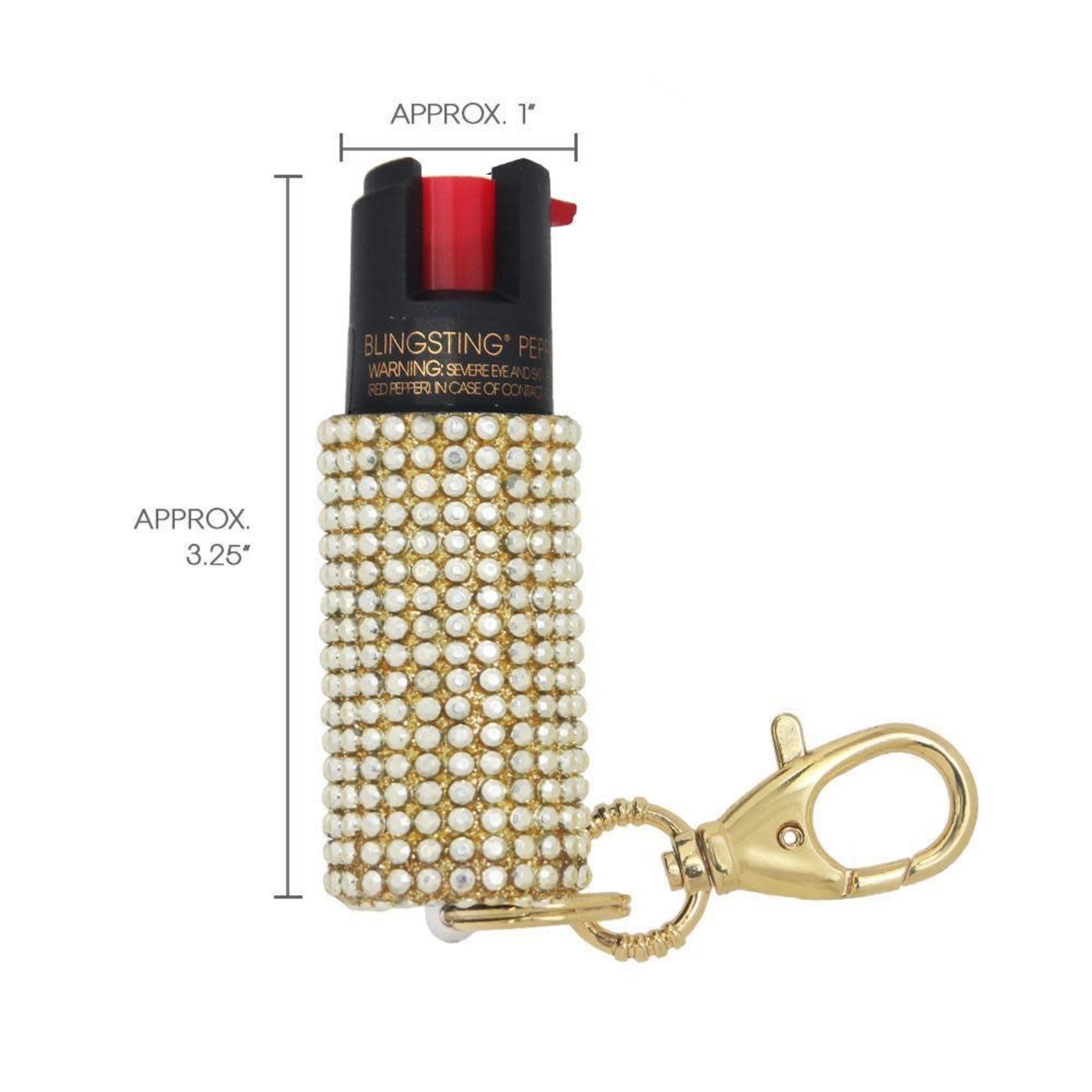 Blingsting Pepper Spray in Gold Rhinestone Case