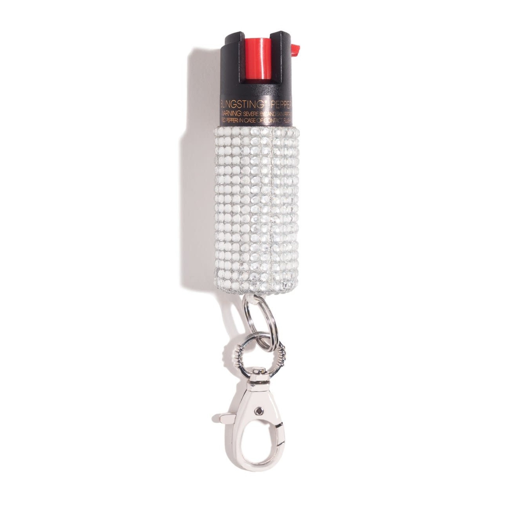 Blingsting Pepper Spray in Silver Rhinestone Case