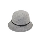 Jeanne Simmons Hat/AcrylicBucketBlkTieCrownBlkStitchBrimEdge Light Grey