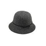 Jeanne Simmons Hat/AcrylicBucketBlkTieCrownBlkStitchBrimEdge Dark Grey