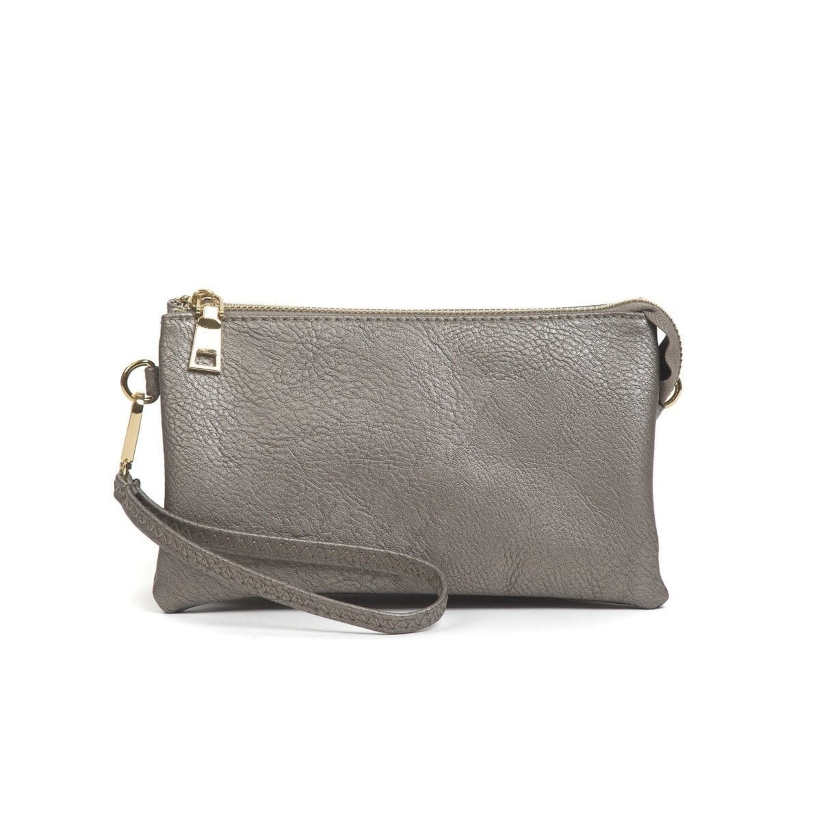 Jen & Co Riley VLeather Double-Sided Wristlet/Crossbody - Pewter(PW)