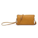 Jen & Co Riley Vegan Leather Double-Sided Wristlet/Crossbody-Mustard(MD)