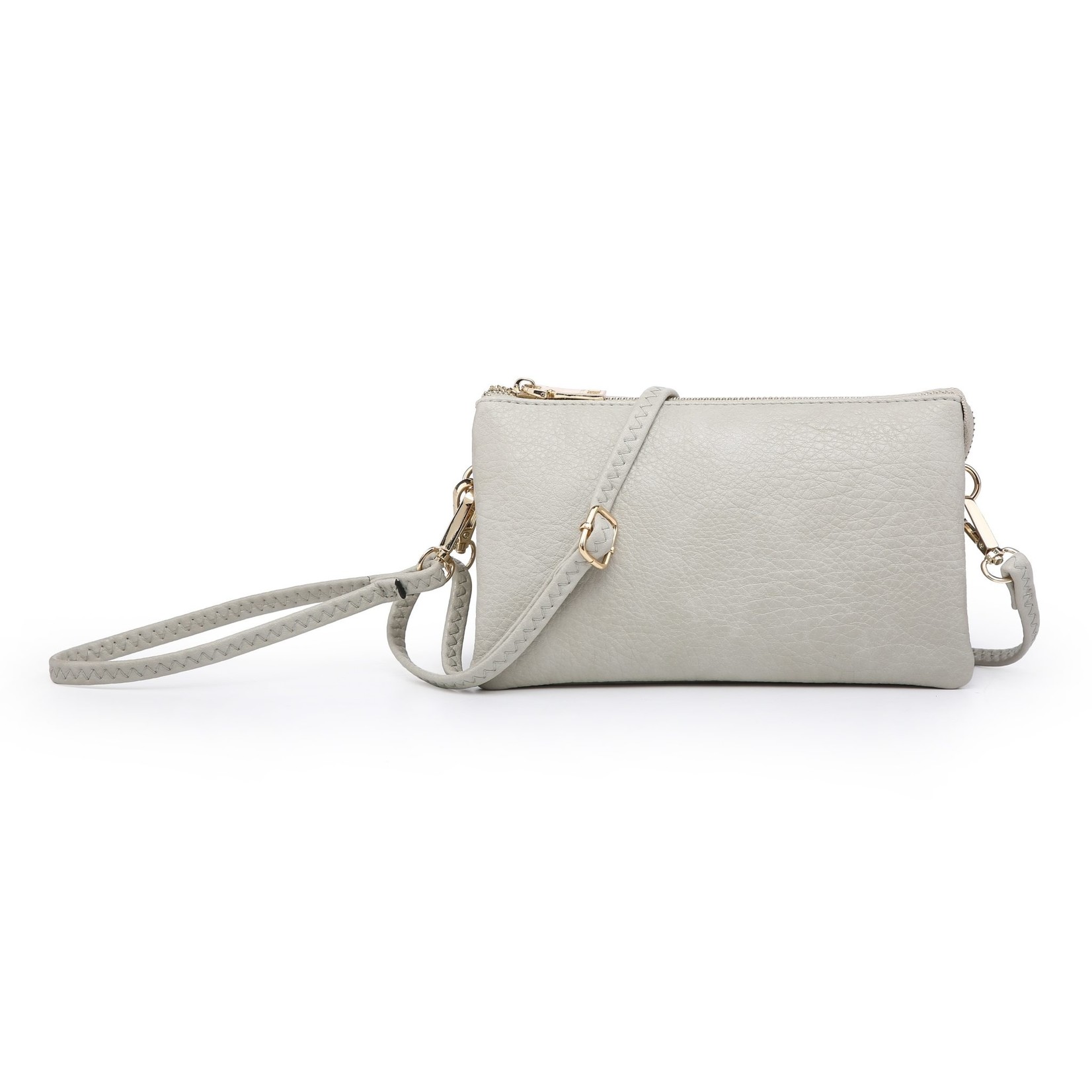 Jen & Co Riley Vegan Leather Double-Sided Wristlet/Crossbody - Bone (BN)