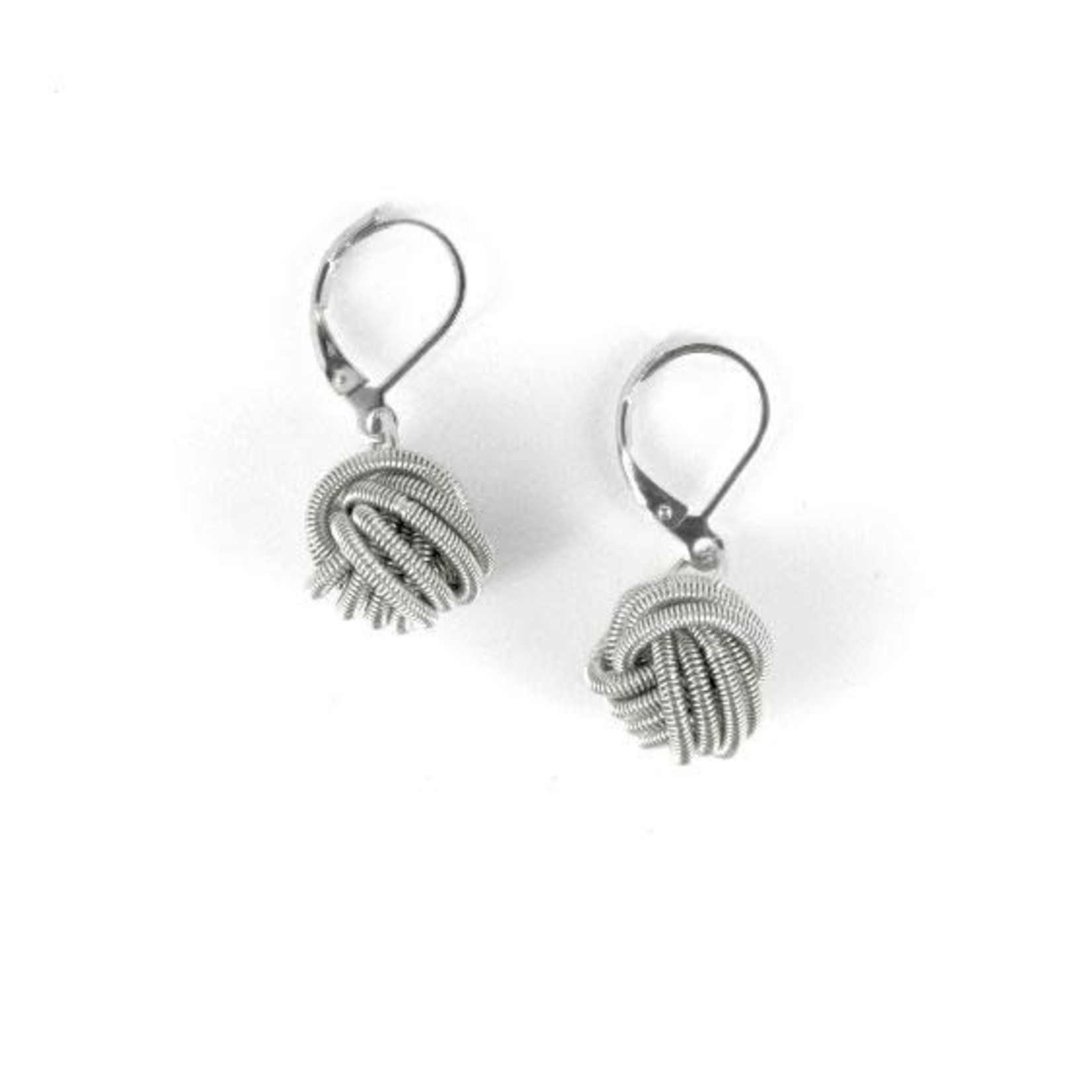 Sea Lily Silver Piano Wire Knot Earrings