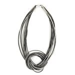Sea Lily Silver/Slate Piano Wire Large Knot Necklace