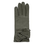 Jeanne Simmons Faux Suede Texting Gloves w/ Twist Trim - Olive