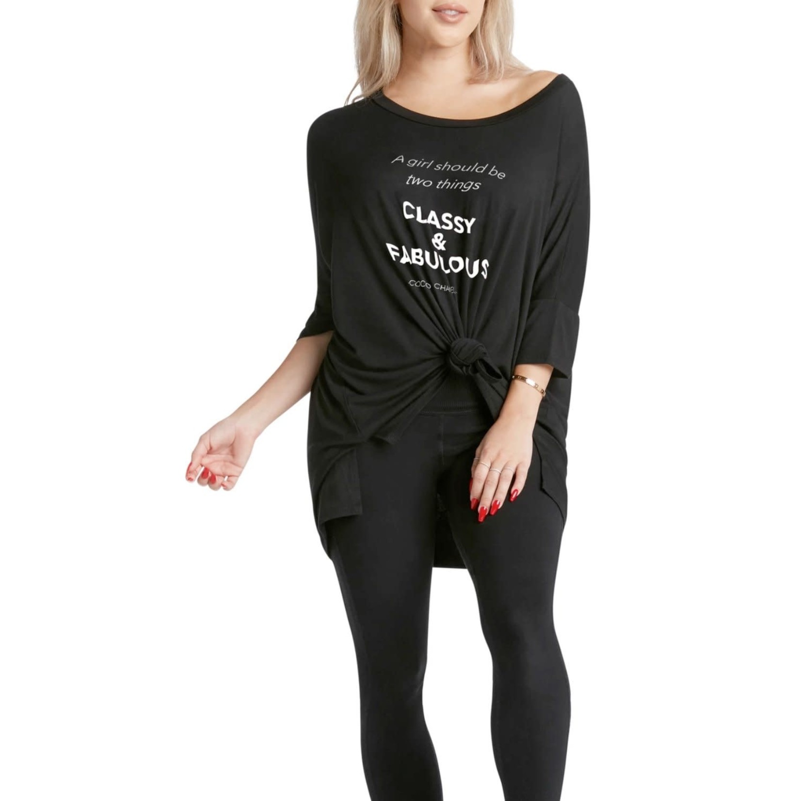 Los Angeles Trading Co Classy & Fabulous One Size Tee in Black