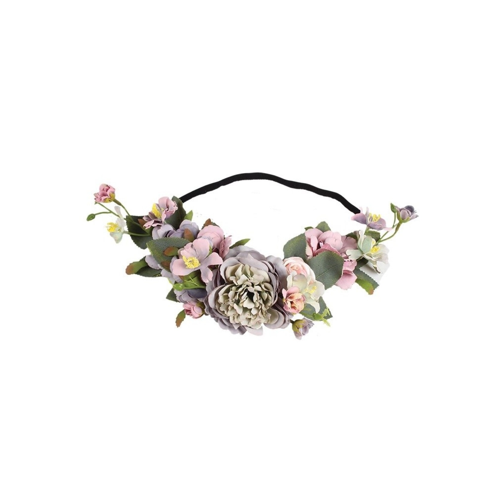 Jeanne Simmons Purple Floral Crown Elastic Band Headband