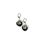 Sea Lily Black/Silver Piano Wire Small Twisted Loop Earrings