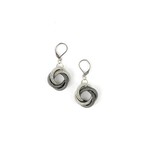 Sea Lily Slate/Silver Piano Wire Small Twisted Loop Earrings