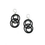 Sea Lily Black Large Loop Multi Piano Wire Earrings