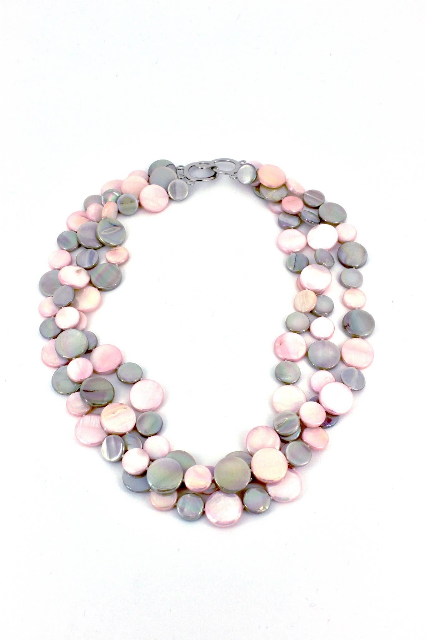 Pink 3 Strand Mother of Pearl Necklace 