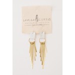Coco White Leather Fringe Earrings