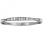 Brighton Light Hearted Crystal Bangle in Silver