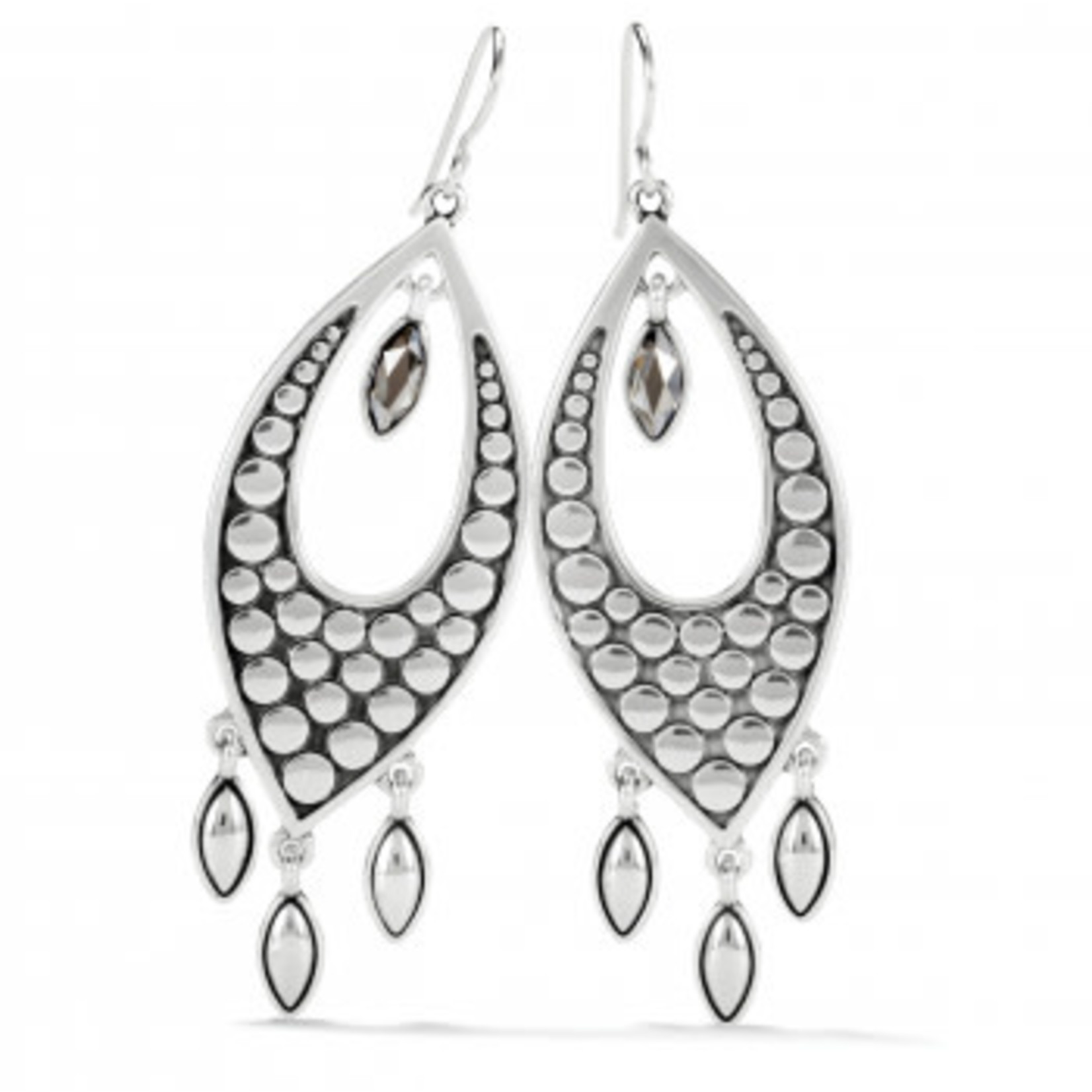 Brighton Pebble Disc Marquise Statement French Wire Earrings