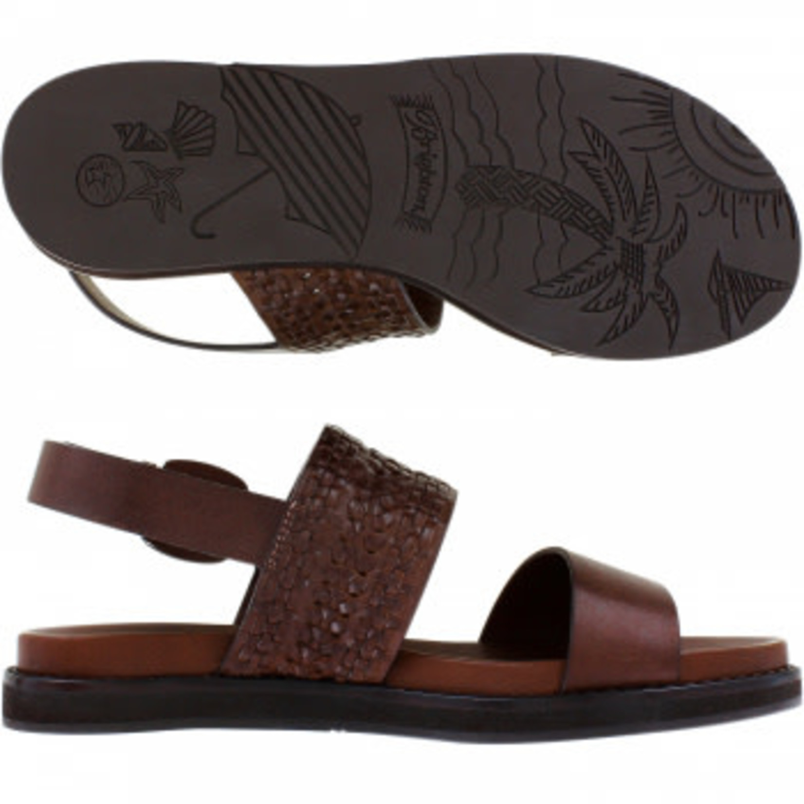 Brighton Hana Caramel Leather Sandal Size 8