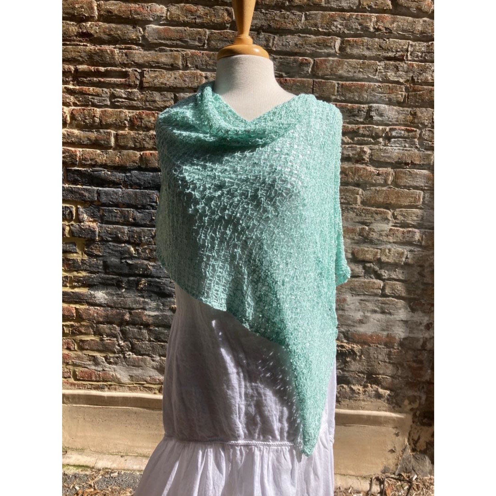 Lost River Imports Popcorn Poncho in Mint (27)