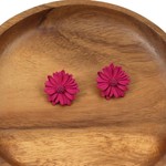 Pretty Persuasions Hot Pink Daisy Stud Earrings