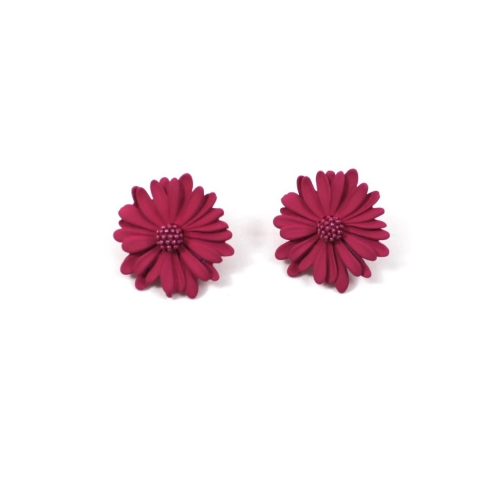 Pretty Persuasions Hot Pink Daisy Stud Earrings