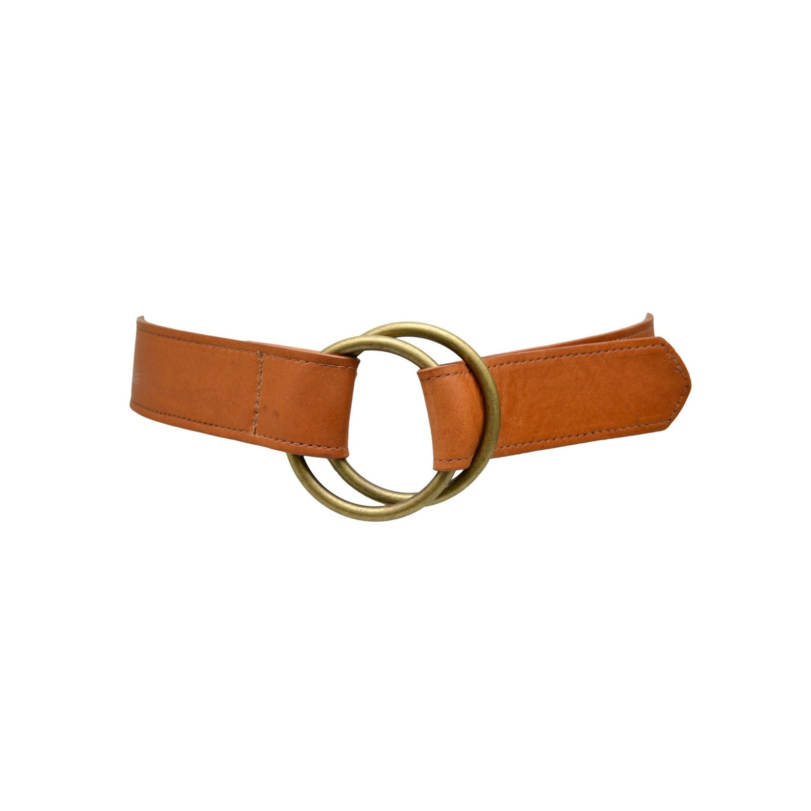 ADA Josie Double Ring Leather Belt in Cognac