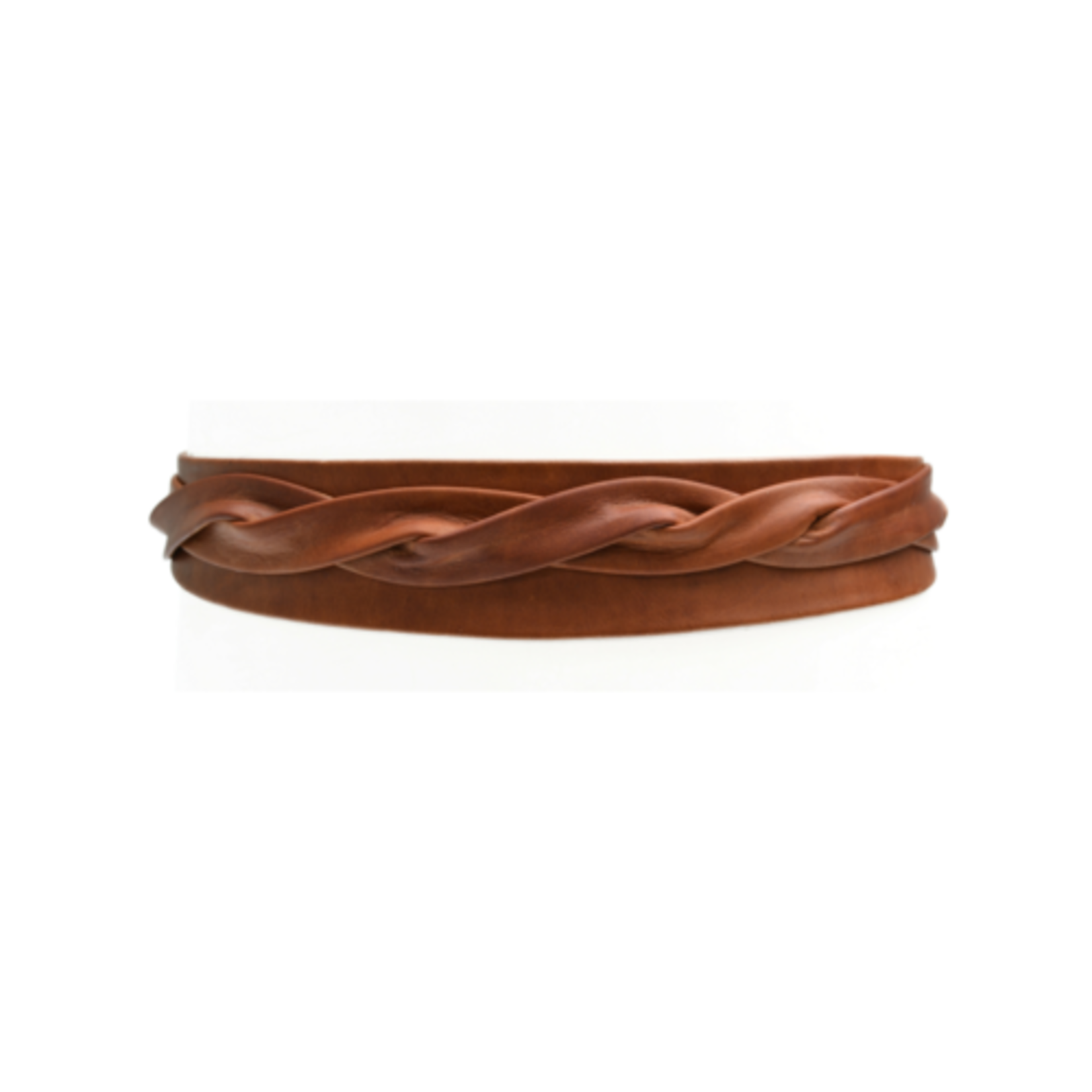 ADA Midi Leather Wrap Belt in Cognac