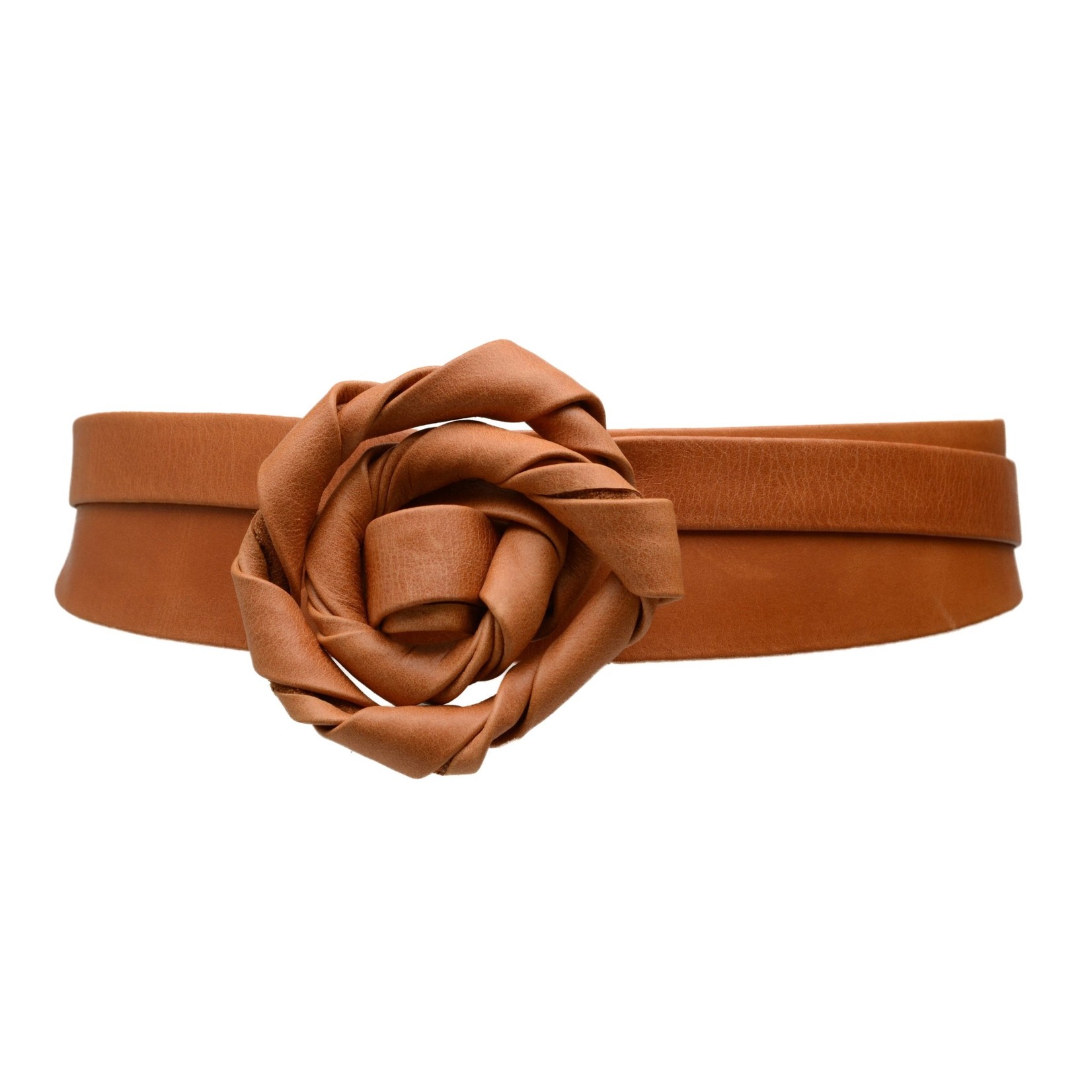 ADA Midi Leather Wrap Belt in Cognac