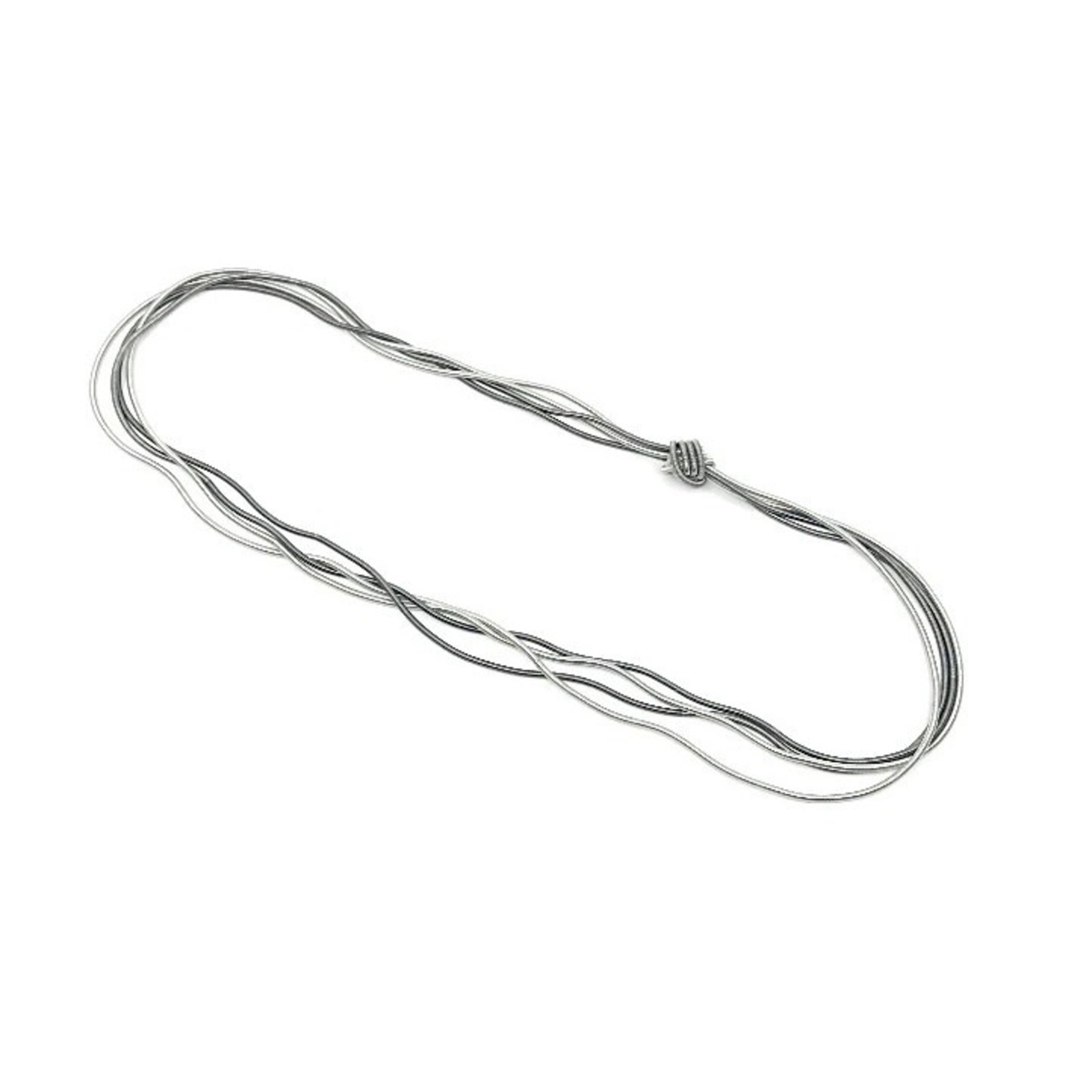 Sea Lily Silver/Slate Long Wave Piano Wire Necklace